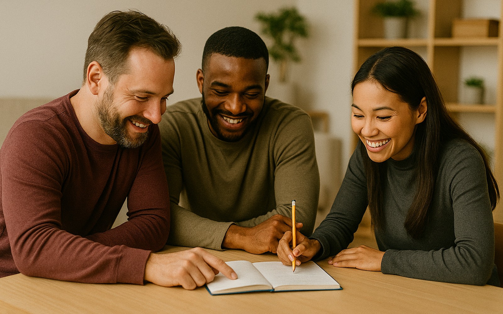 Pre-vocational skills practice at a table
